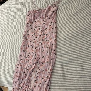 Zara pink floral midi dress (size L)